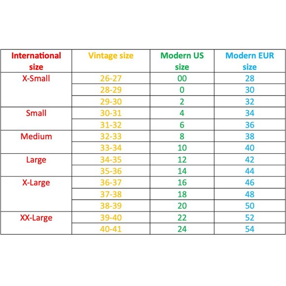 Vintage Jeans Size Guide - Picture 8 of 10